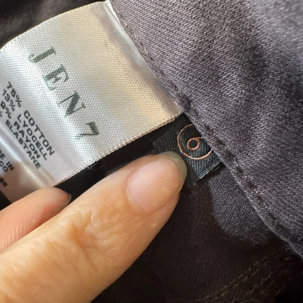7 For All Mankind Jeans Jen7 Skinny Coated 6 Burgundy Purple Brown‎ High Rise
